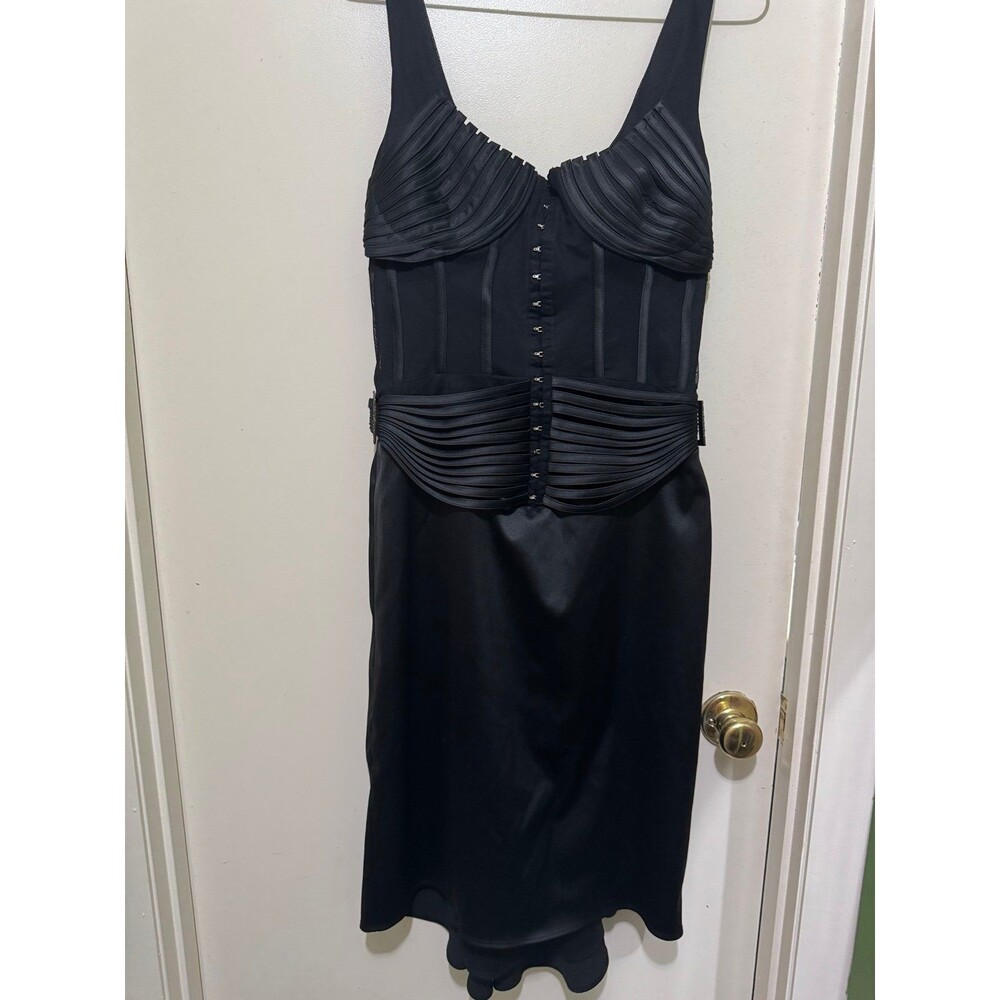 JS Collections Corset Cocktail Whimsygoth Y2K Little Black Dress Size 6 nwot